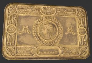 Screenshot of a 3D model of the Princess Mary Gift Tin 1914