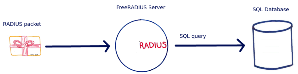 rlm_sql module Here we can see that when a RADIUS packet arrives at the FreeRADIUS server, it is immediately logged in the database
