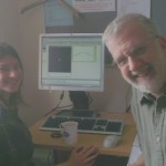 Maria Marinari and Ken Kahn with their ABM that they are using to explore how planets (and exo-planets) move around solar systems