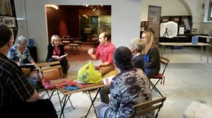 Staff briefing People gathering for briefing